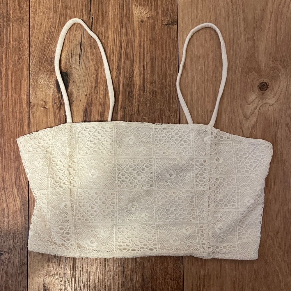 Cream Lace Patchwork Top - Picture 2 of 4